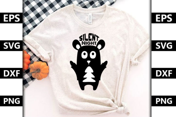 Christmas Quote SVG Design, Silent Night: Graphics & T-Shirt Designs